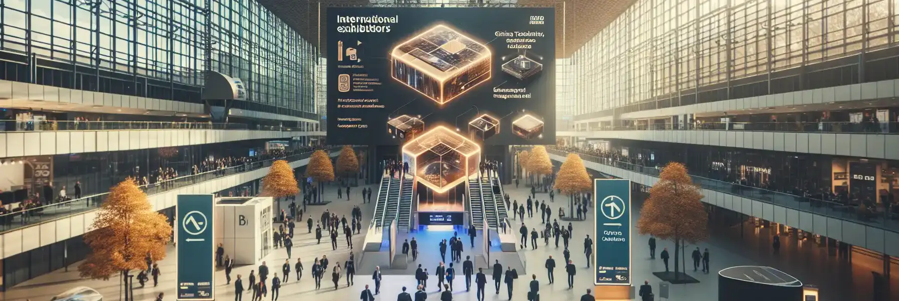 Busy international media technology trade fair atmosphere in Amsterdam during IBC week