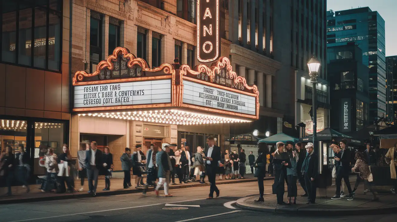 Evening crowds near Toronto film festival venues in the Entertainment District