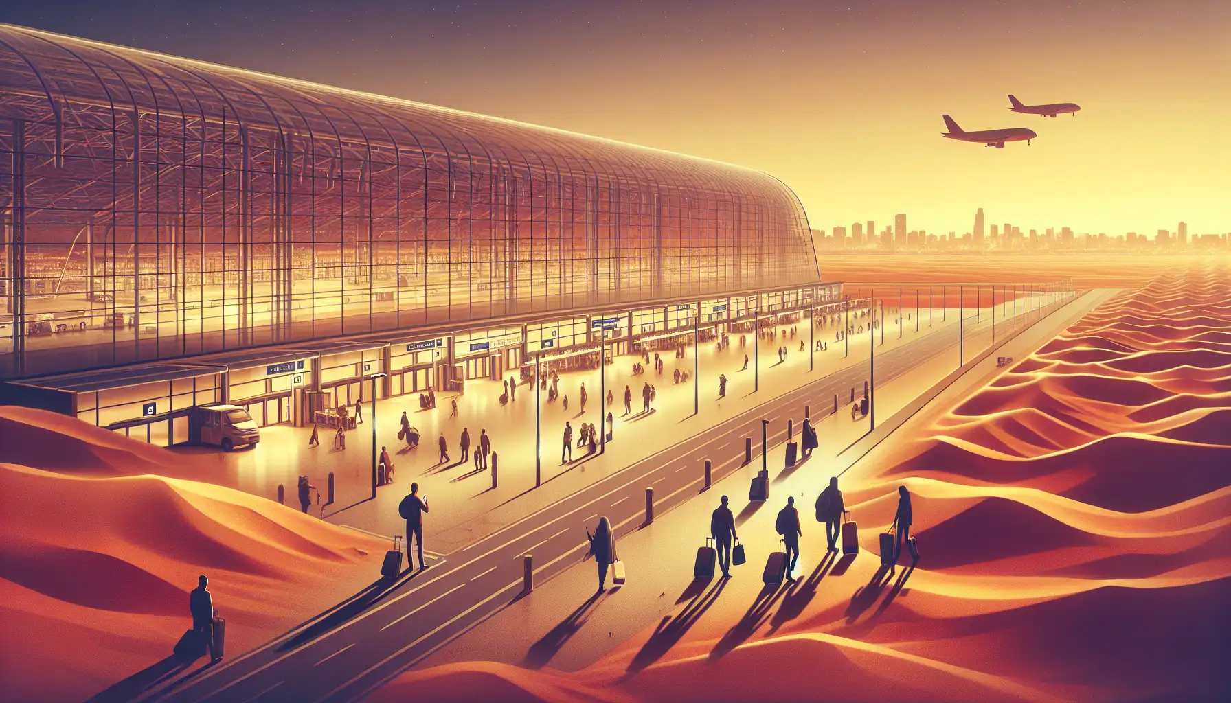 Travelers inside Cairo International Airport checking internet access after arrival