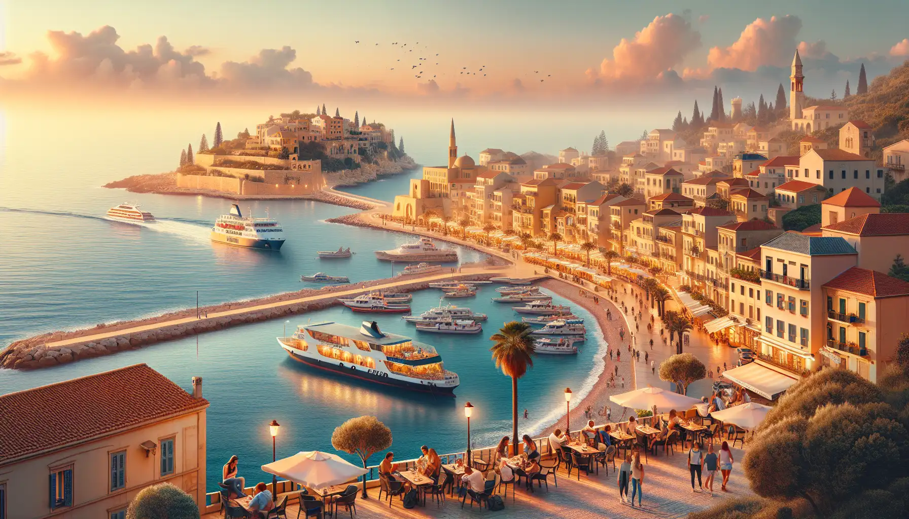 Cannes sahil şeridinde plajlar ve marina yakınında telefonlarını kullanan gezginler