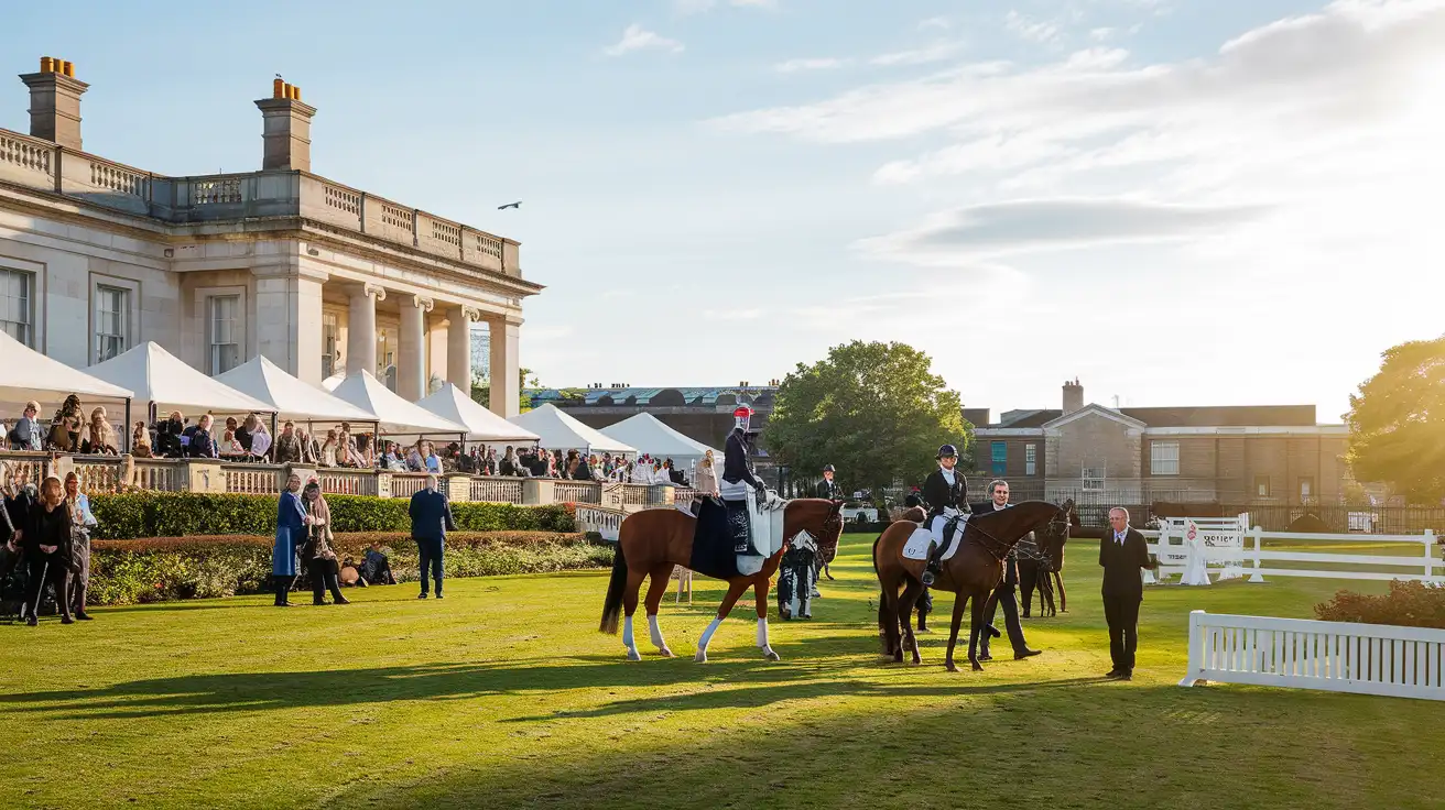 Elegant summer atmosphere around the Dublin Horse Show grounds in Ballsbridge