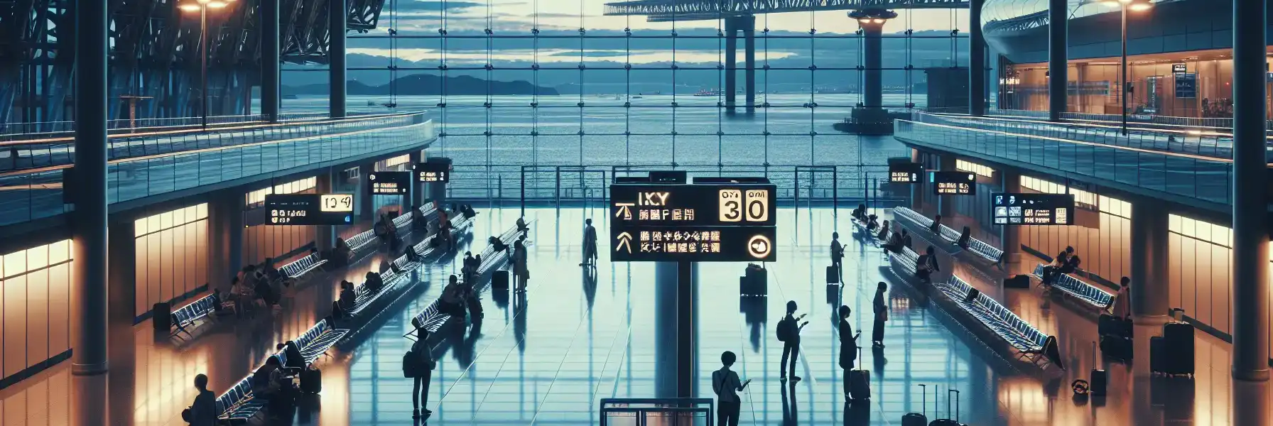 Călători în Aeroportul Internațional Kansai verificând telefoanele lângă conexiunile feroviare după sosire