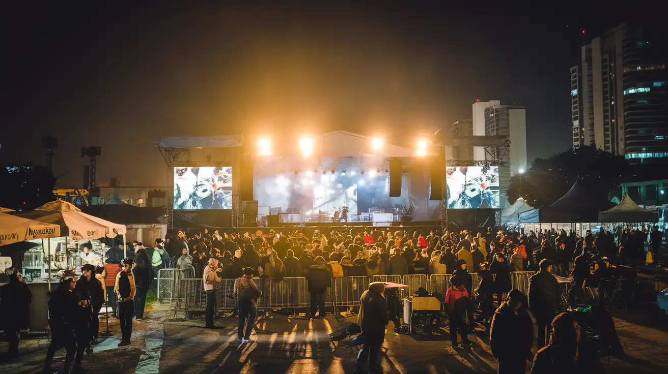 Night crowd at a major Mexico City music festival