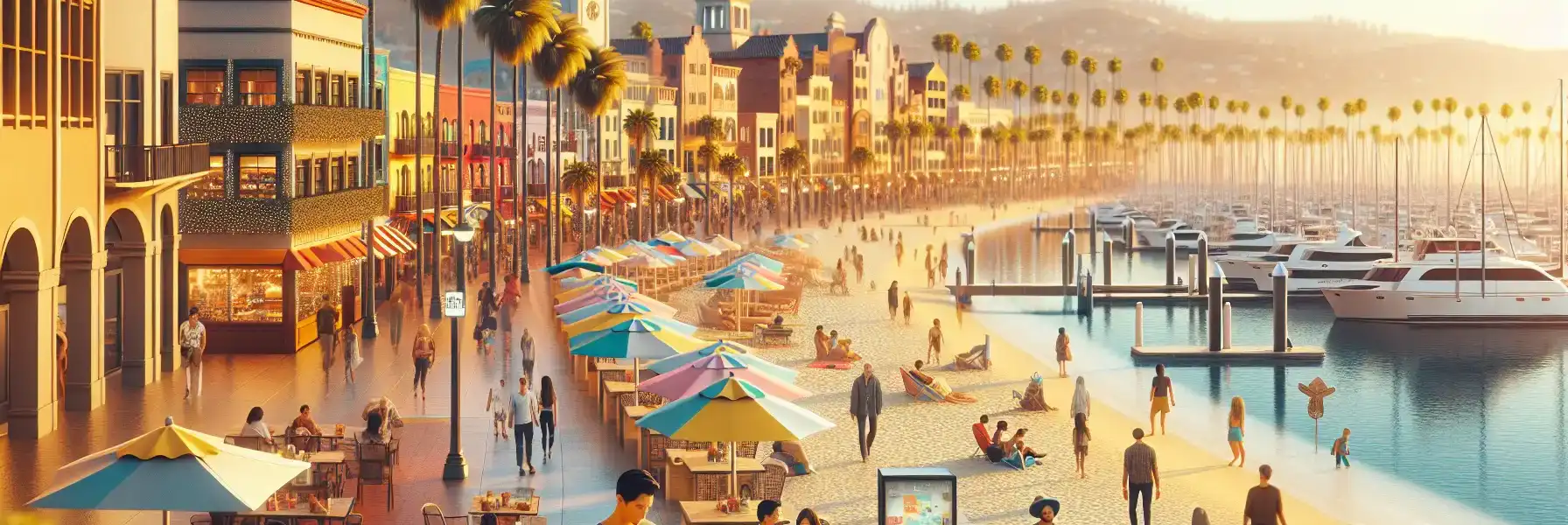 Oceanfront view in Puerto Vallarta with promenade, beach, marina atmosphere, and travelers using phones