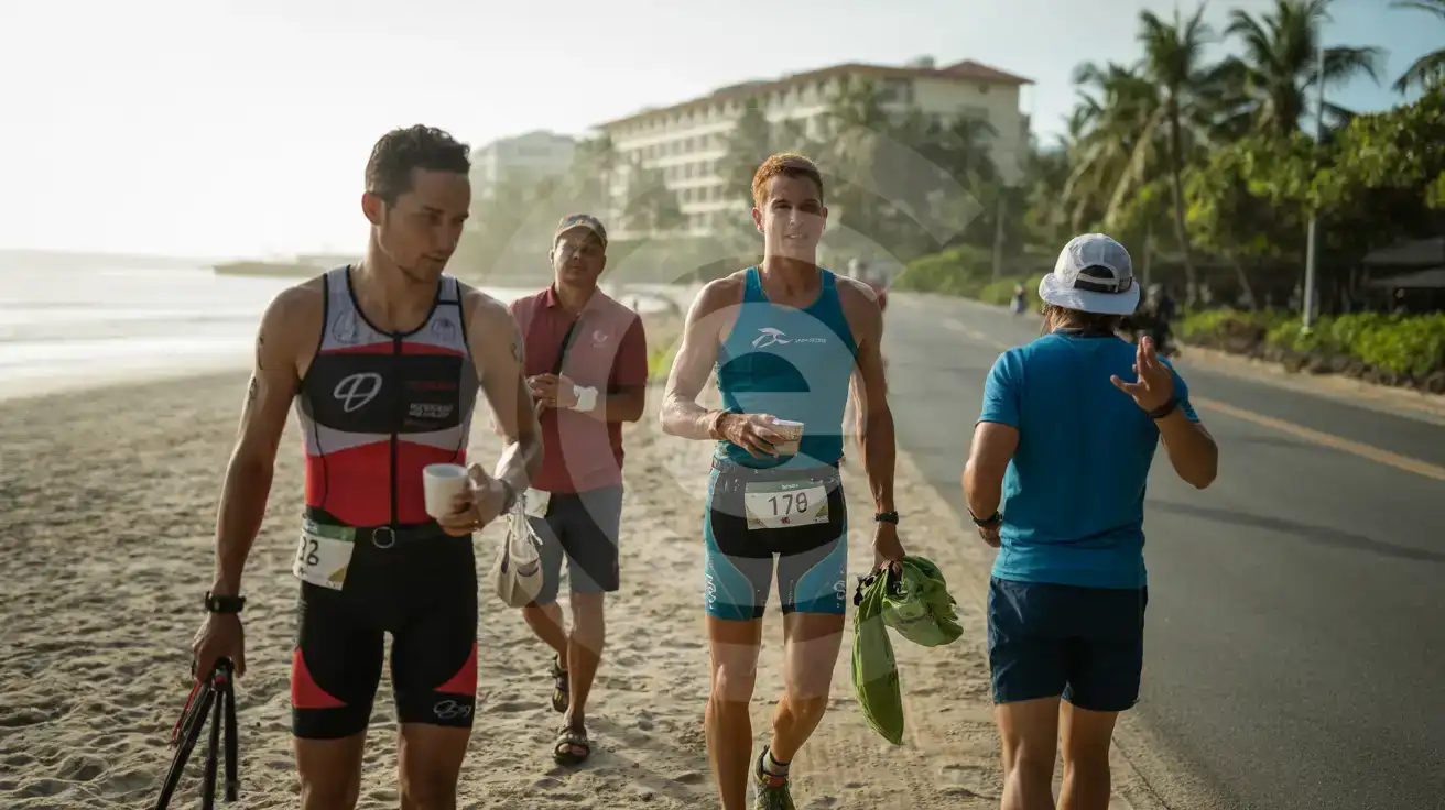 Ambiente tropical de semana de corrida em Langkawi, próximo à provável área do Ironman