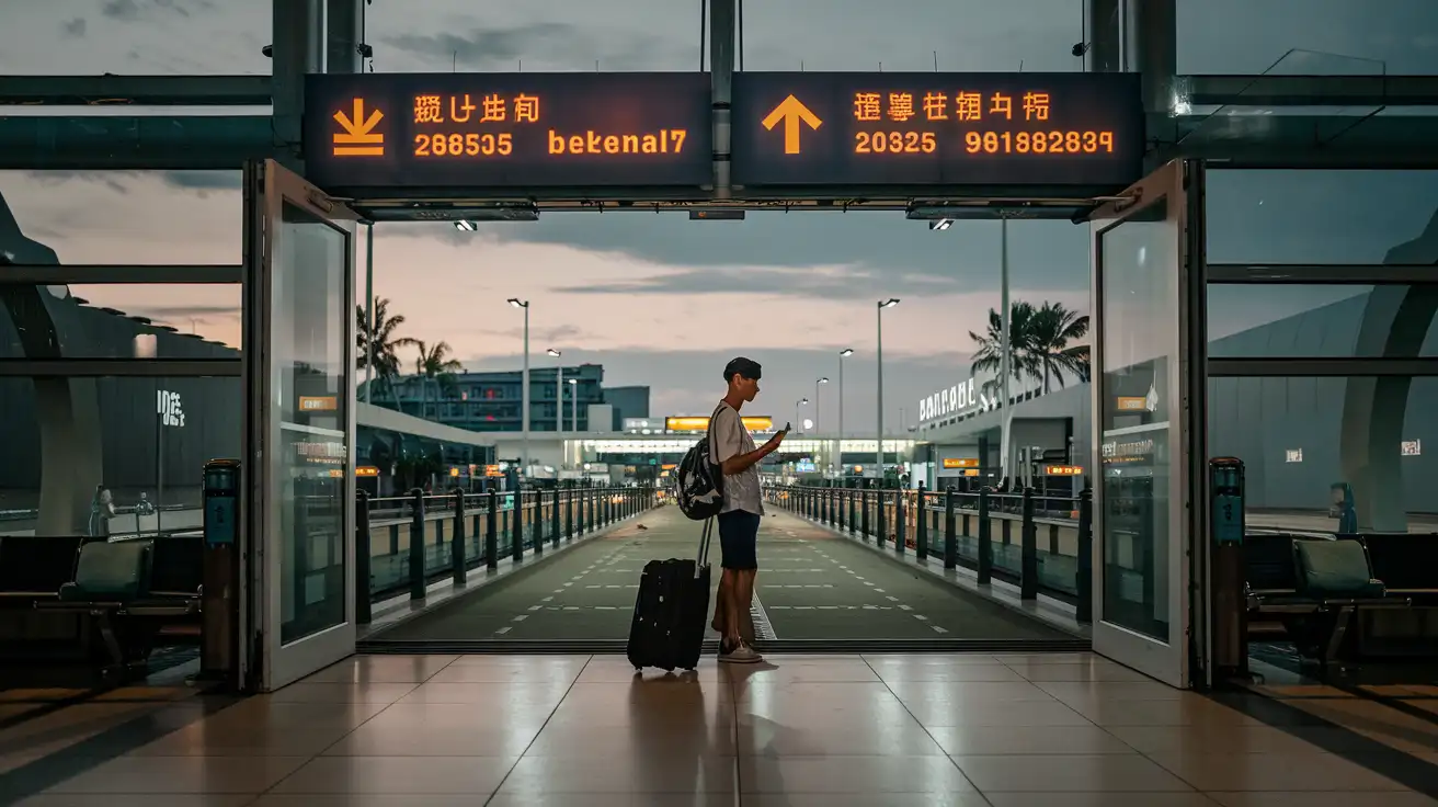 Traveler getting connected after arriving in Thailand