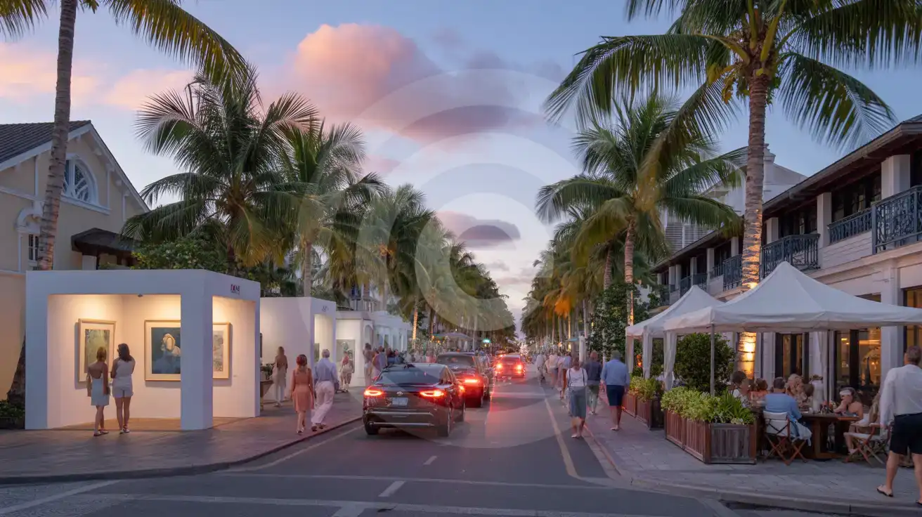 Modernes Messezentrum-Viertel in Miami Beach während der Kunstwoche
