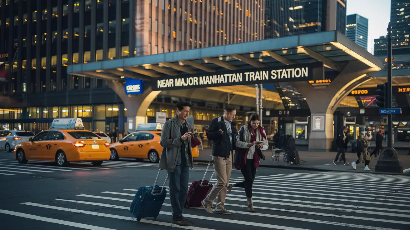 Yoğun bir Manhattan istasyonu yakınında yön tarifi kontrol eden gezginler