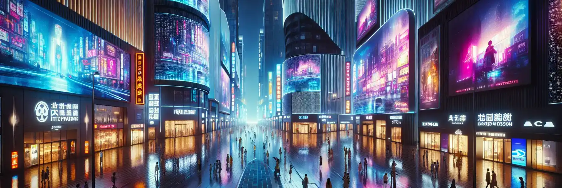 Vedere nocturnă a Times Square cu panouri publicitare iluminate, ecrane LED și mulțimi de pietoni în piața pietonală